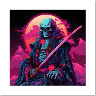 Samurai Skeleton Vaporwave Posters and Art